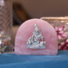 Bal Gopal in Pure Silver on Rose Quartz