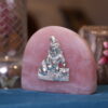 Bal Gopal in Pure Silver on Rose Quartz