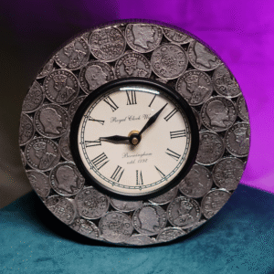 Pure Silver Coin Motif Desk Clock